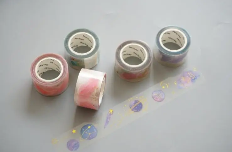 1 шт. милый 3 см звезда планета перо серии ПЭТ клей васи клейкие ленты DIY Скрапбукинг наклейка этикетка Маскировочные ленты Канцелярские