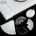 Поддельные ногти Ложные Акриловые дисплеи, натуральная прозрачная Веерная доска, лак для ногтей, Типсы, практическая карта, палитра для маникюра, CH386-1