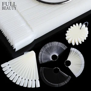 Поддельные ногти Ложные Акриловые дисплеи, натуральная прозрачная Веерная доска, лак для ногтей, Типсы, практическая карта, палитра для маникюра, CH386-1