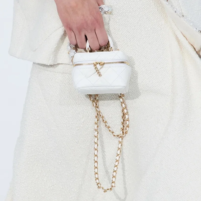 

Brand Designer Cute Mini Hand Bag for Women Qulited Plaid Box Bag Zipper Female Luxury Chain Crossbody Bag Lipstick Bag