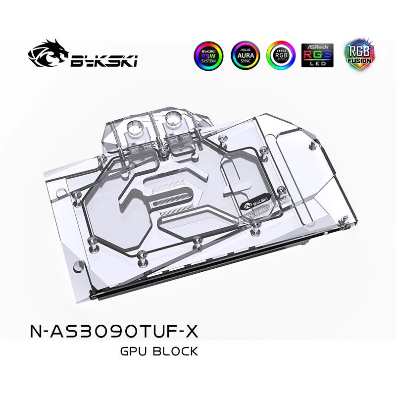 Bykski водный блок для ASUS TUF RTX 3090 O24G GAMING / RTX3080 O10G игровая GPU карта/медный блок/задняя