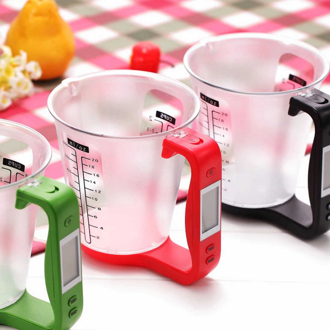 

Large Electronic Measuring Cup Kitchen Scales Digital Beaker Host Weigh Temperature Measurement Cups With LCD Display 24 hours