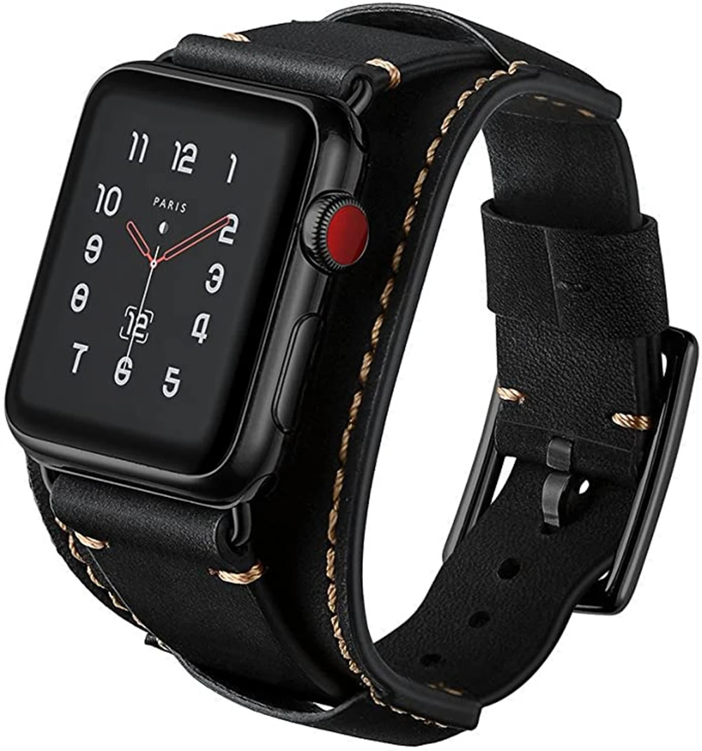 

for Apple Watch 6 SE Band 38mm 42mm 40mm 44mm Luxury Men Women Genuine Leather Strap Apple iWatch Bands Series 5 4 3 Bracelet