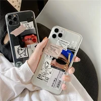 personality creativity and fashion youth mobile phone case for iphone 12 pro max 11 x xs xr 8 7 6 s plus transparent tpu case