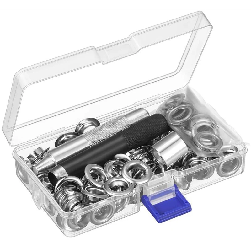 

Grommet Tool Kit Grommet Setting Tool 100 Sets Grommets Eyelets (1/2 Inch Diameter) Eyelets and Eyelet Punch Die Tool