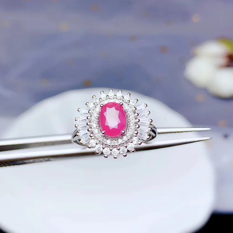 CoLife Jewelry 100% Natural Ruby Ring for Party 5*7mm 0.7ct Real Silver 925 Fine Gift Woman | Украшения и аксессуары