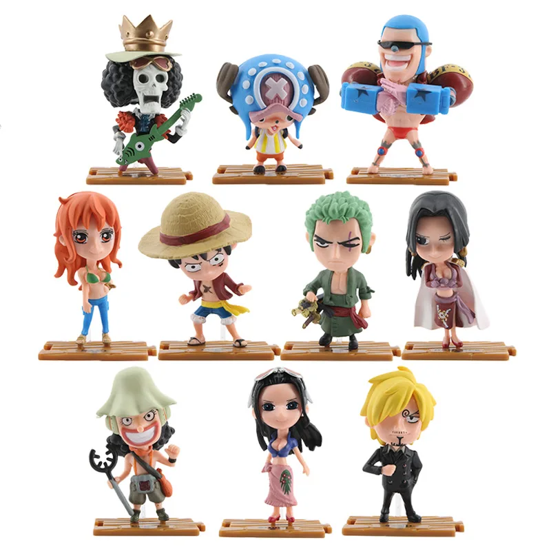 

One Piece Figure Anime Action Roronoa Zoro Figma 7-10CM Q Version Statue Desktop Collection Vinsmoke Sanji Model Toys Gift