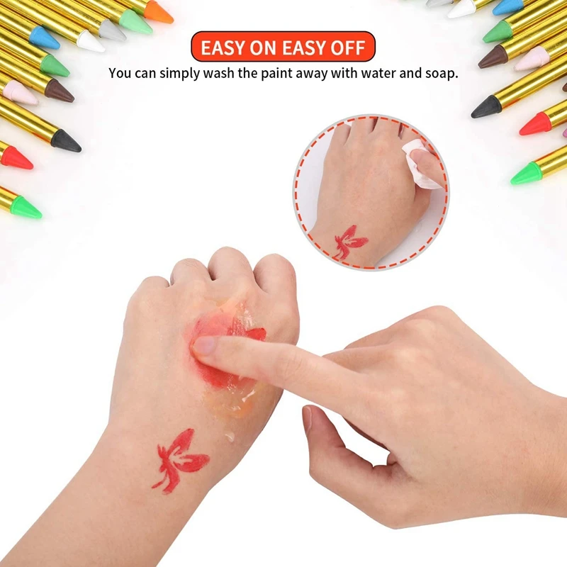 

12 Colors White Board Marker Pen White Board & Children's Facial Crayons, 36 Makeup Sticks