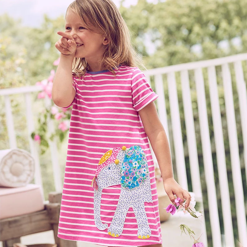 Платья для маленьких девочек модное Стильное летнее платье принцессы в полоску с