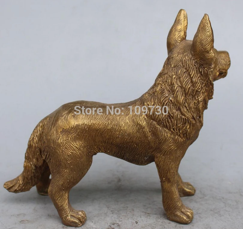 Bir 001333 10 &quotкитайская Бронзовая резная статуя животного собаки Pooch Mutt волка | Дом и