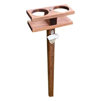 outdoor cup wine holder wooden drinks rack portable table