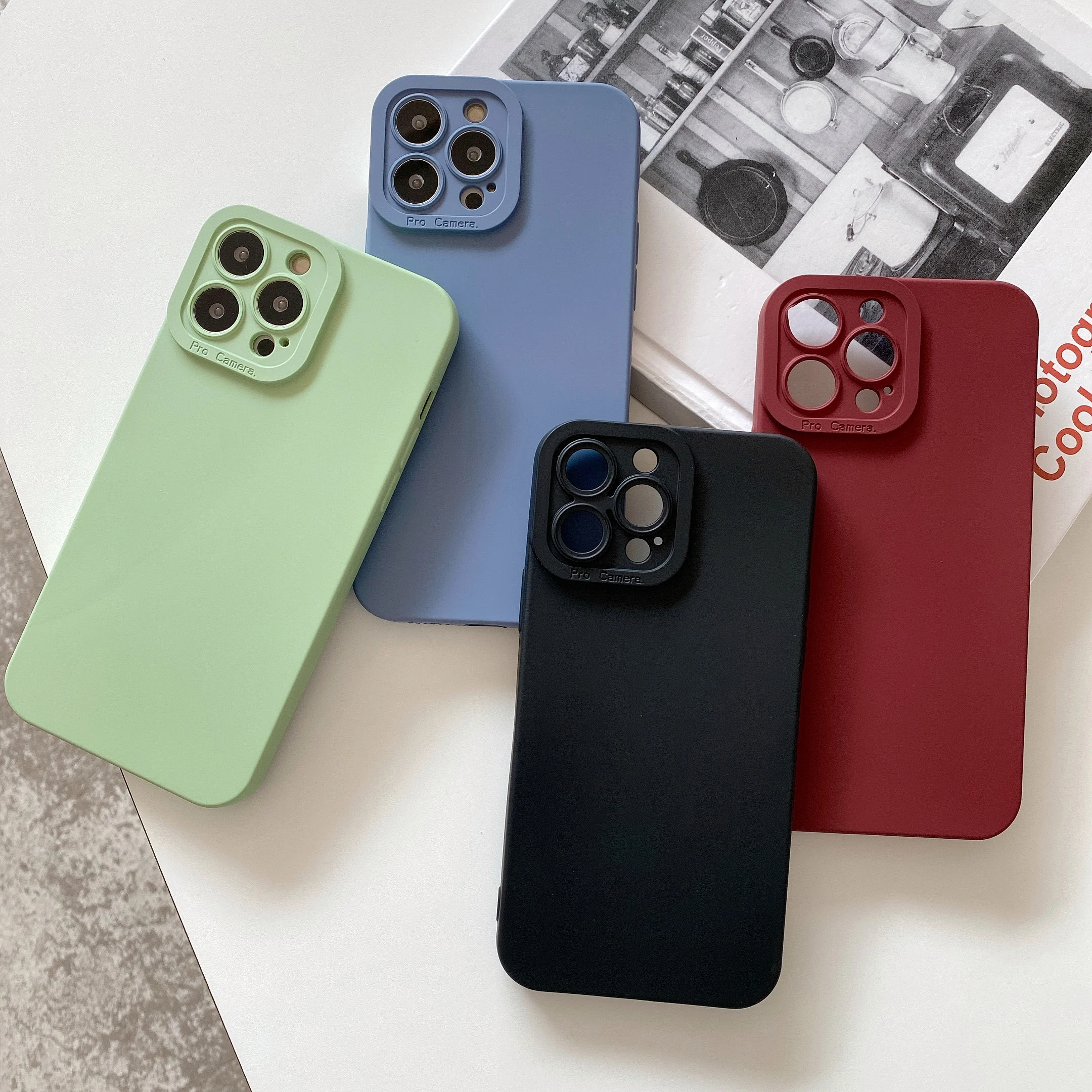 

Anti-fingerprint Phone Case For Huawei NOVA 5 6 7 5I 7I 8 SE PRO Straight Edge Liquid Silica Shockproof Anti-fall Back Cover