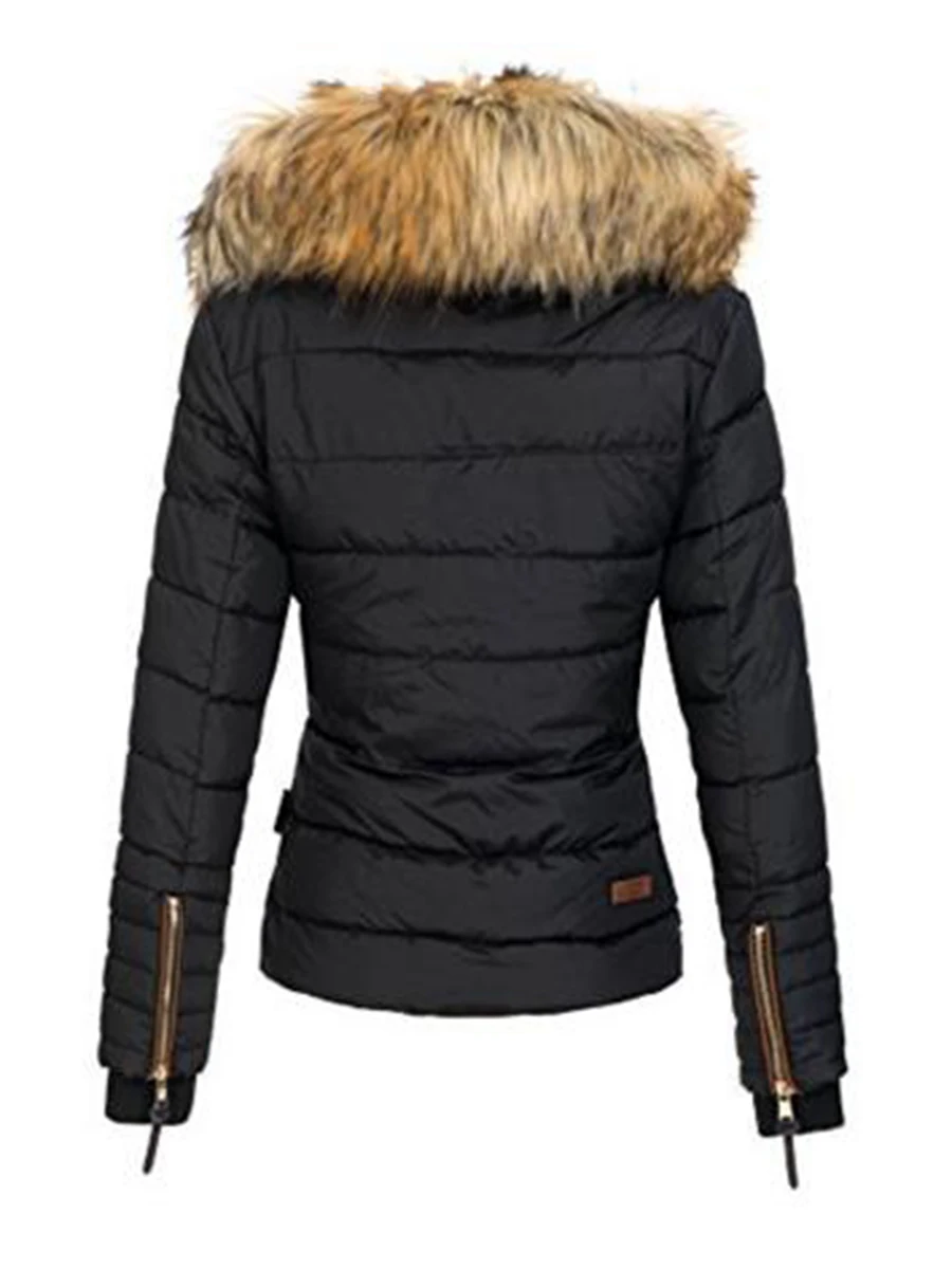 Winter Coats Women Down Jacket Warm Faux Fur Collar Thicken Parka Outwear Female 2022 Zipper Long Sleeve Casual Padded Overcoat