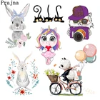 Симпатичные Мультяшные термонаклейки для одежды, наклейки Единорог, кот, кролик, Термотрансферная аппликация с принтом животных сделай сам