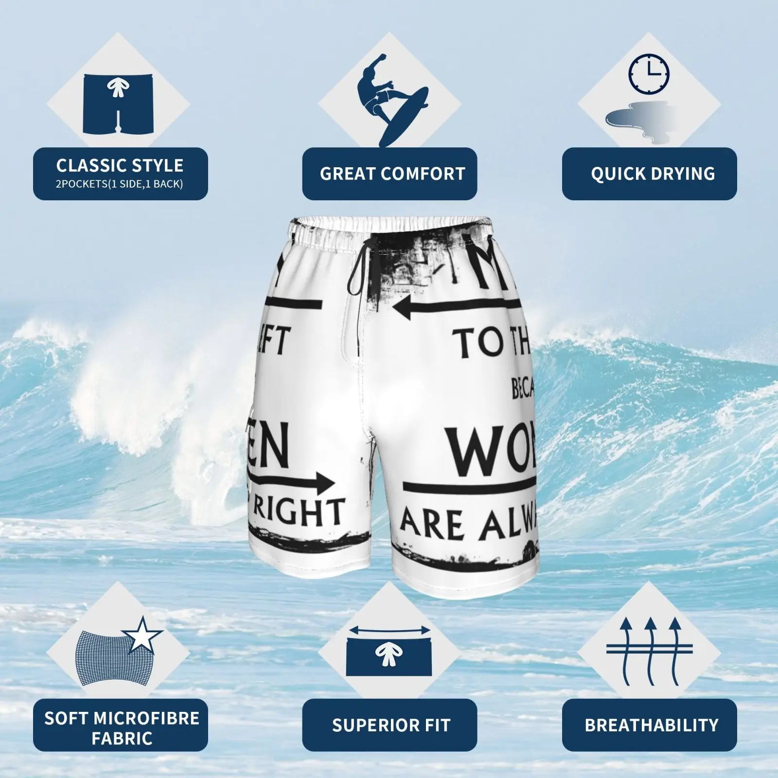 Мужчины слева потому что женщины-мужчины всегда правы! Пляжные шорты мужские