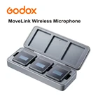 Godox MoveLink M1 M2 Беспроводная микрофонная система 2,4 ГГц моно стерео двухканальный Lavalier микрофон для DSLR телефона мобильного видео записи