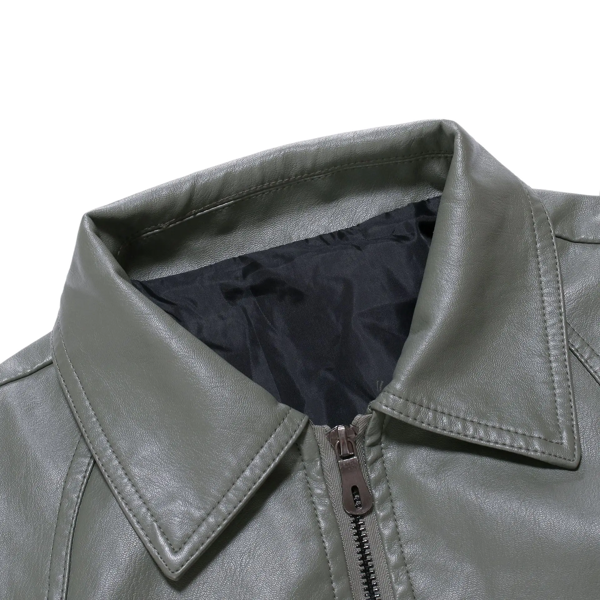 

Spring Autumn Men Faux Leather Jackets Classic Slim Fit Male PU Leather Zipper Coats Motorcycle Streetwear Lapel Casual 4XL-M
