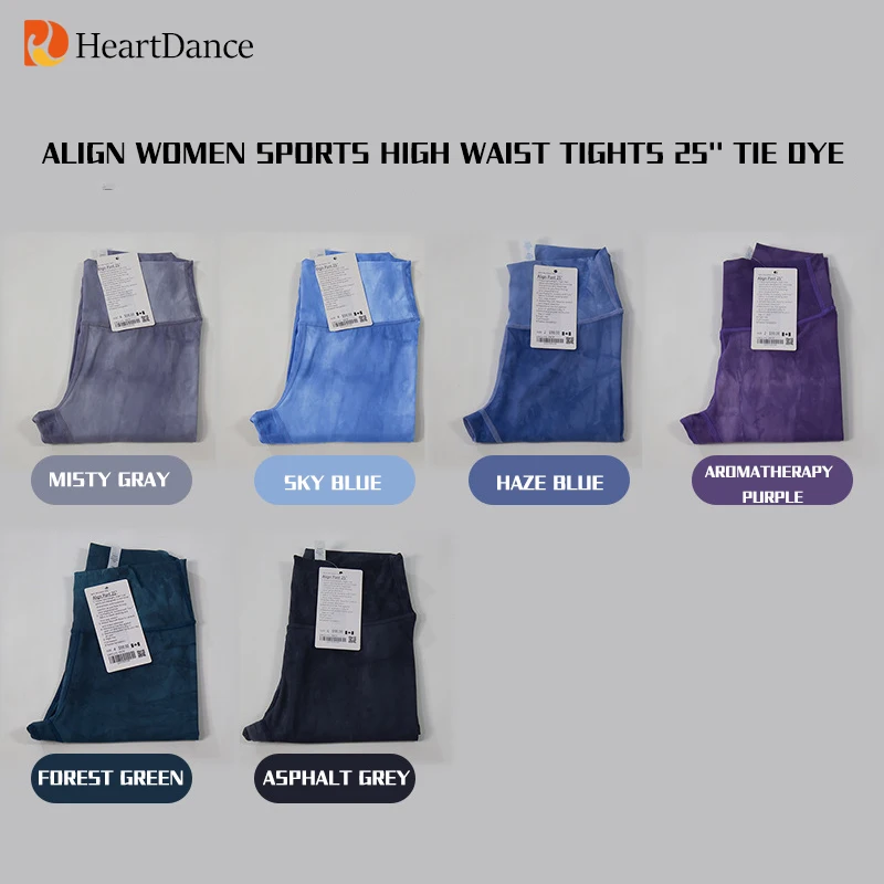 

Lulu 25" Tie Dye Women Yoga Leggings Sports High Waist Tights Stretchy Gym Fitness Pants Running Wear Outside Sportswear