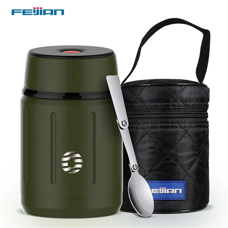 FEIJIAN Food Thermos Stainless Steel Thermal Lunch Box Portable Insulated Container Vacuum No BPA 750ML | Дом и сад