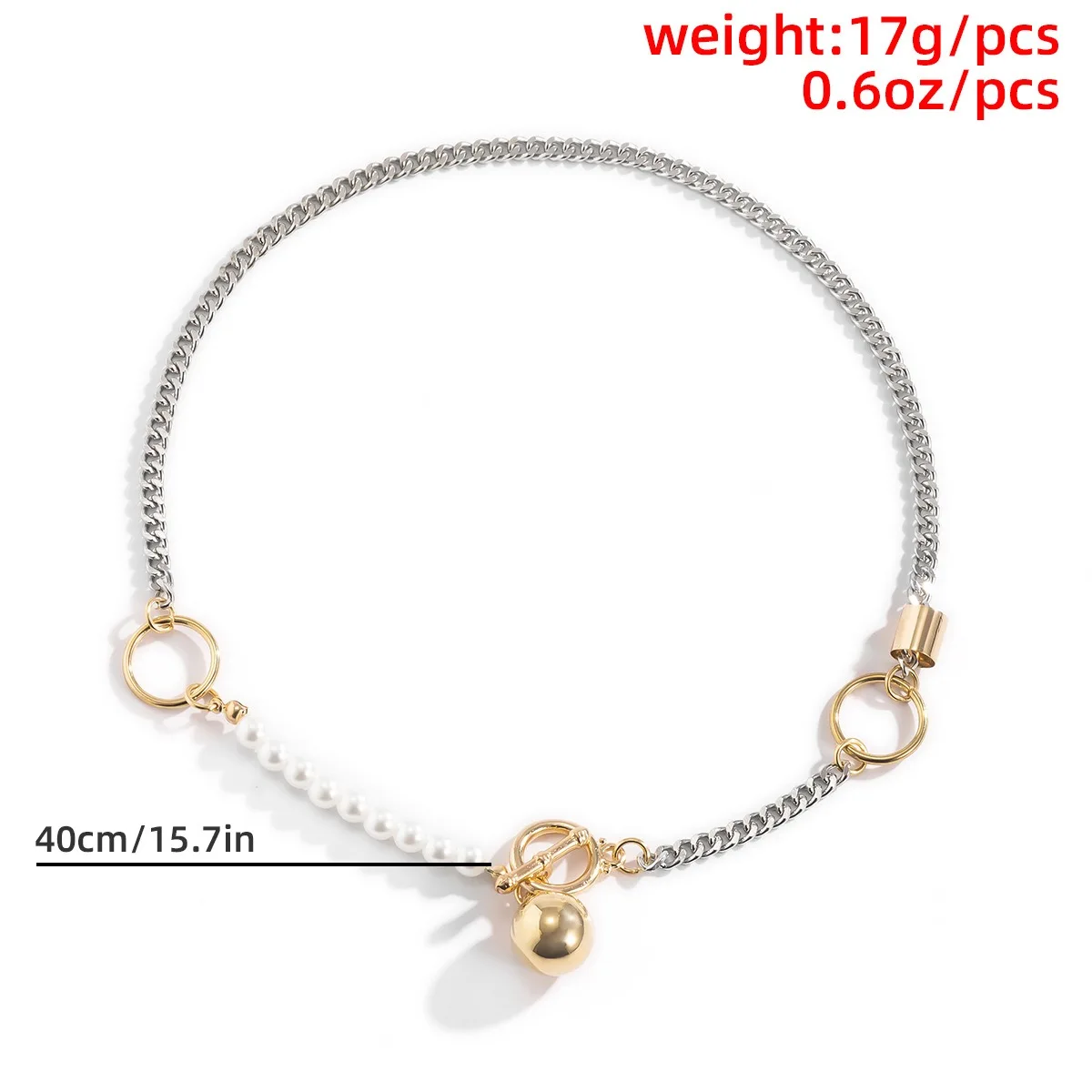 

Retro Fashion Design Metal Necklace Necklace Women's Unique Mixed Color Pin Buckle CCB Beaded Pendant Necklace 2021