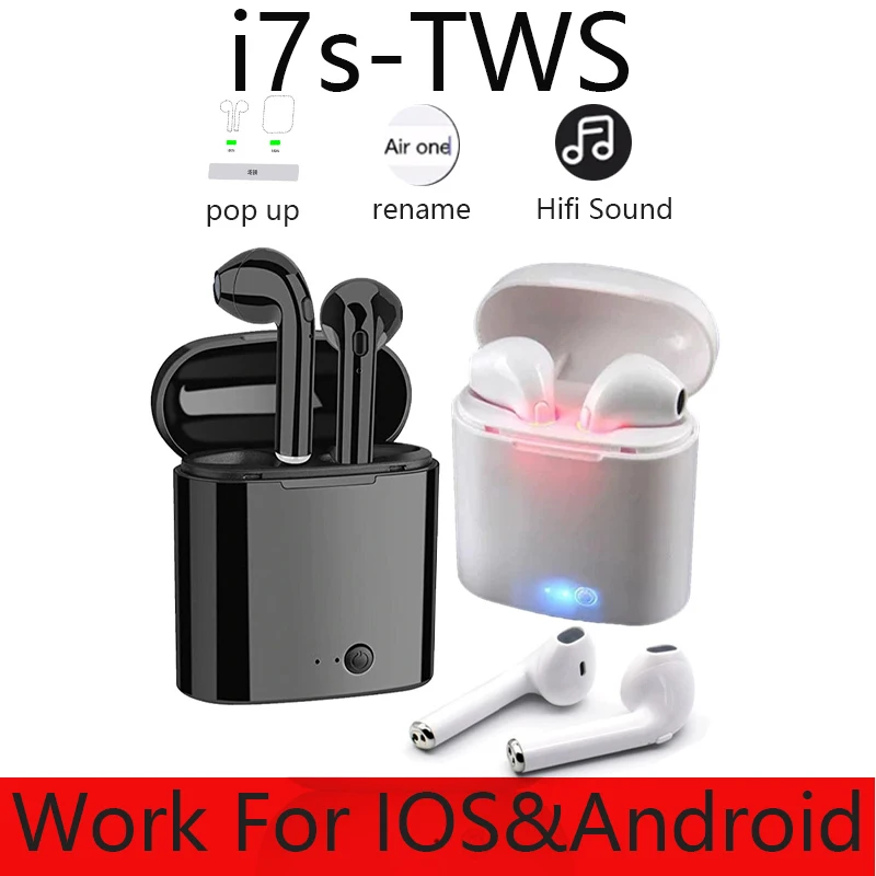 

i7s TWS wireless earphones bluetooth 5.0 earphones sports earbuds waterproof headphones for iphone Huawei Xiaomi all smartphone