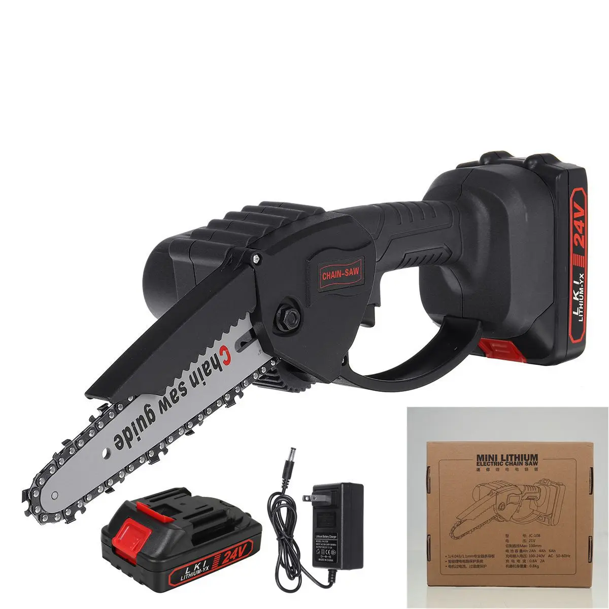 

Drillpro 1200W 24V Electric Pruning Saw Cordless Portable Electric Saws Woodworking Garden Logging Mini Electric Chain Saws