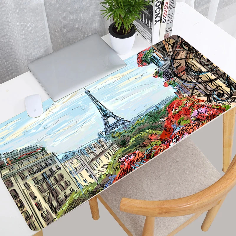 

Eiffel Tower Mouse Pad Anime Gaming Accessories Keyboard Desk Mat Gabinete Pc Gamer Laptop Varmilo Tapis Souris Kawaii Mousepad