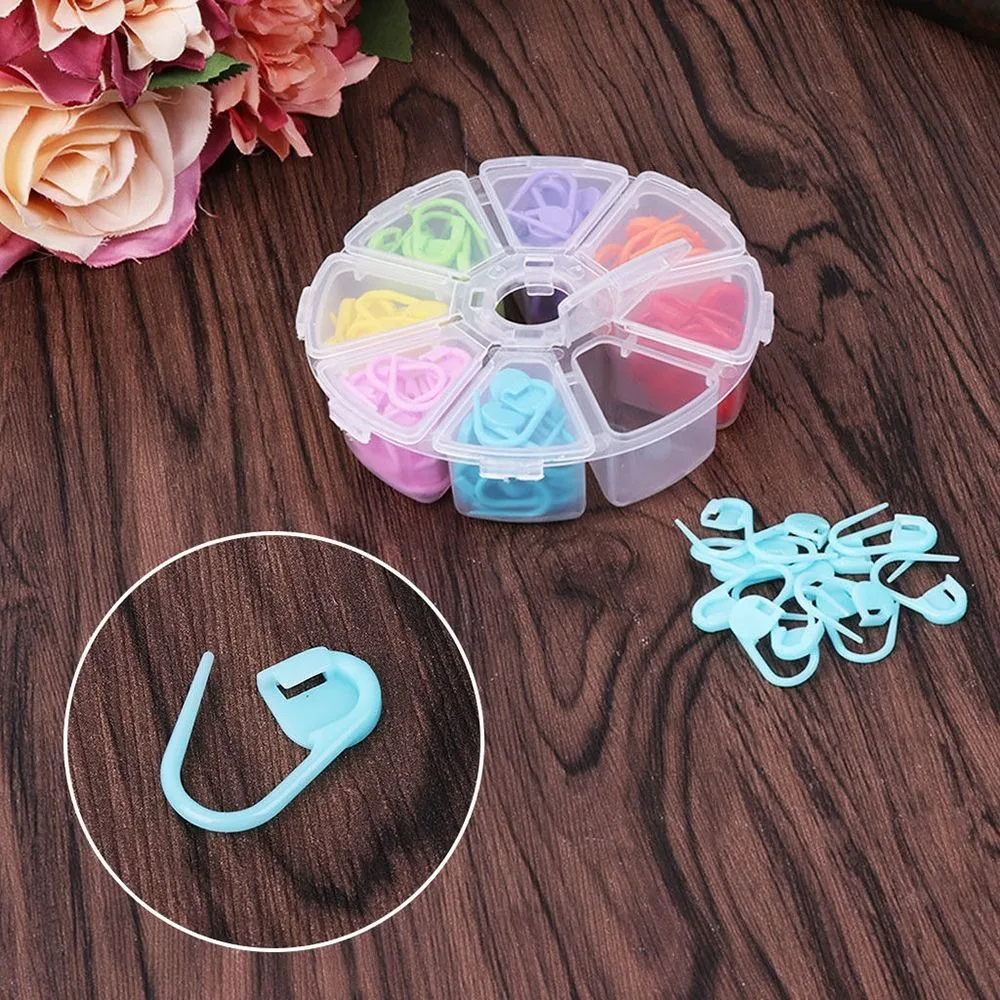 Новинка 2019 104 шт. инструмент для вязания крючком фиксации игл маркеров с коробкой