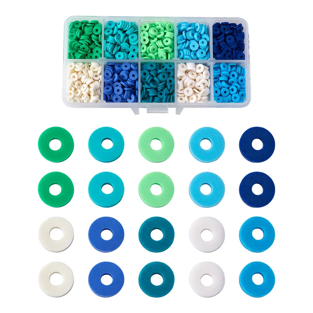 

Pandahall 2200~2400pcs Polymer Clay Heishi Beads Flat Round 6x1mm Disc Loose Spacer Beads for Bracelet Earrings Jewelry Making