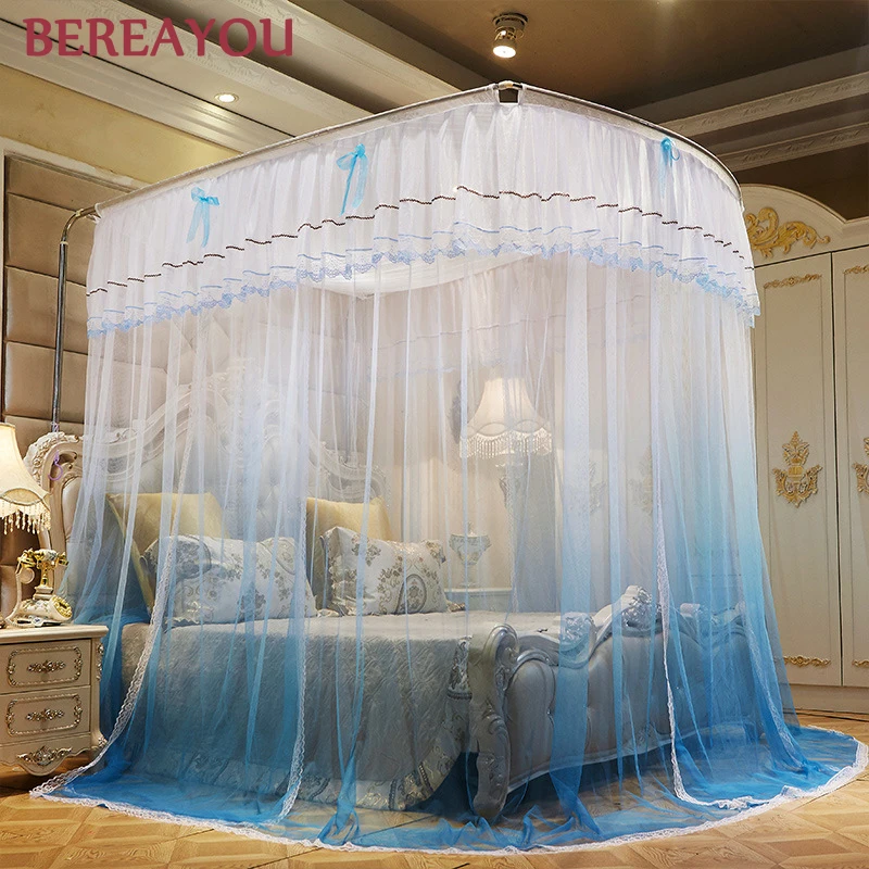 Роскошная противомоскитная сетка для двойной кровати с навесом из нержавеющей