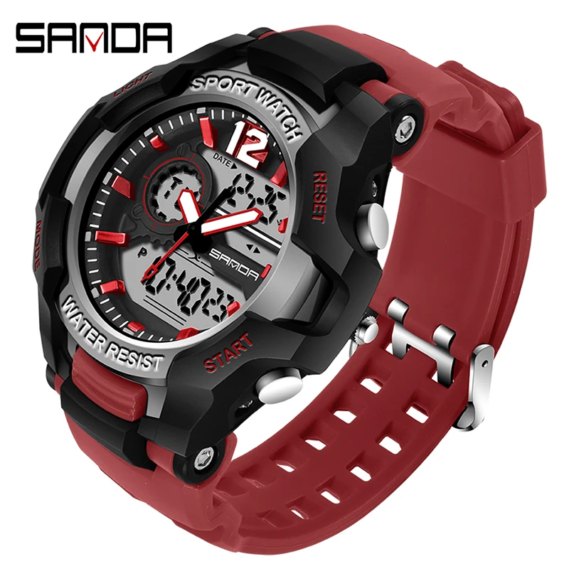 

Часы мужские цифровые, водонепроницаемые, с датой и светодиодным дисплеем