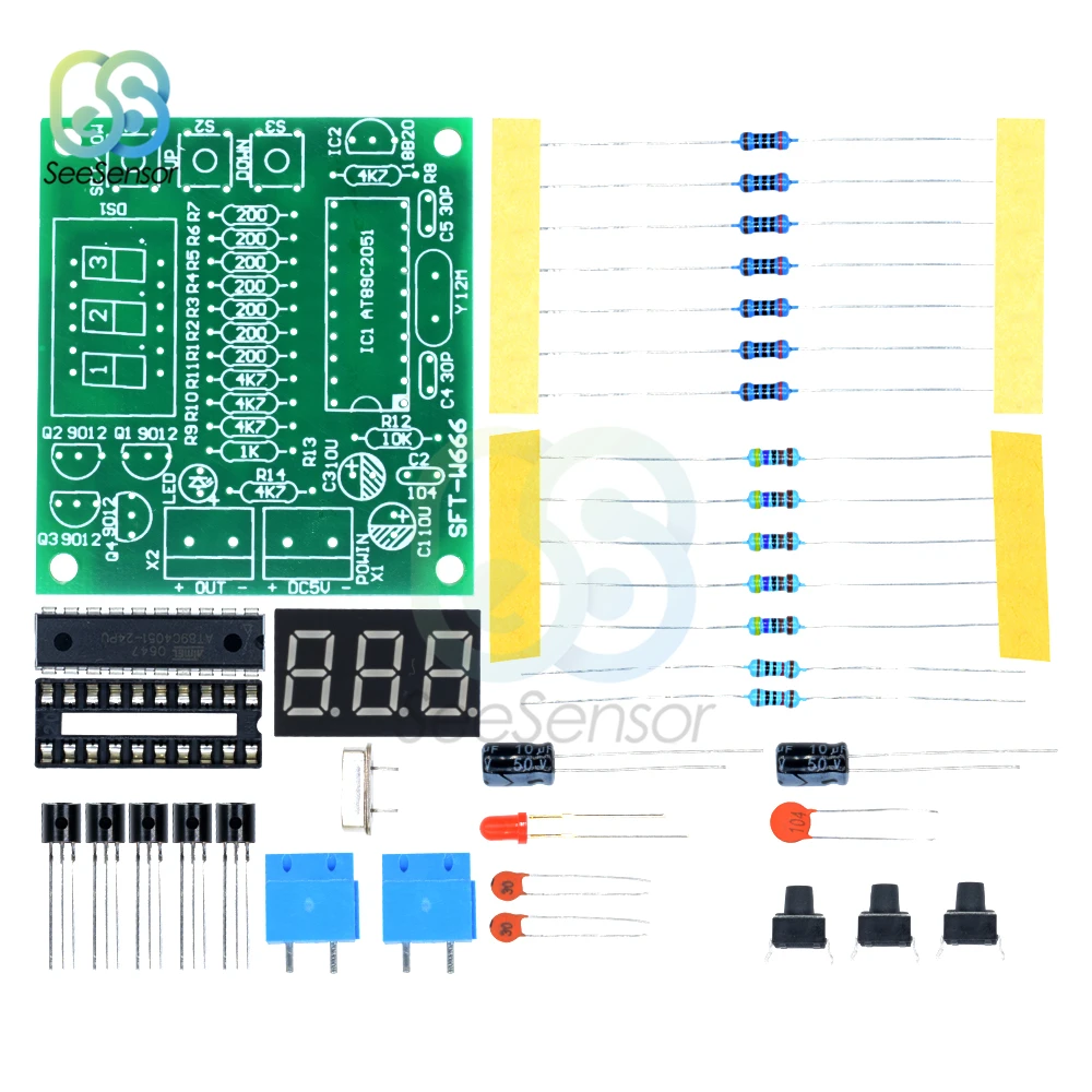Digital Thermometer Temperature Controller DS18B20 Sensor Module LED Alarm 5V DC Electronic Suite DIY Kit | Инструменты