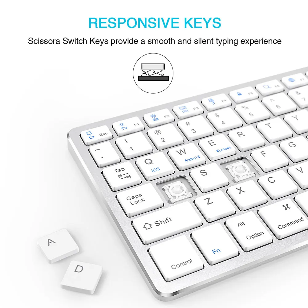 Ультратонкая беспроводная цифровая перезаряжаемая Bluetooth клавиатура для