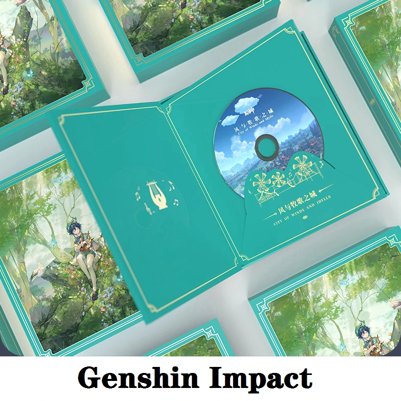 

OST CD Set Game Genshin Impact Genuine Product Anime Accessories Cosplay Props Wind Pastoral Dandelion Kingdom Souvenir Gift