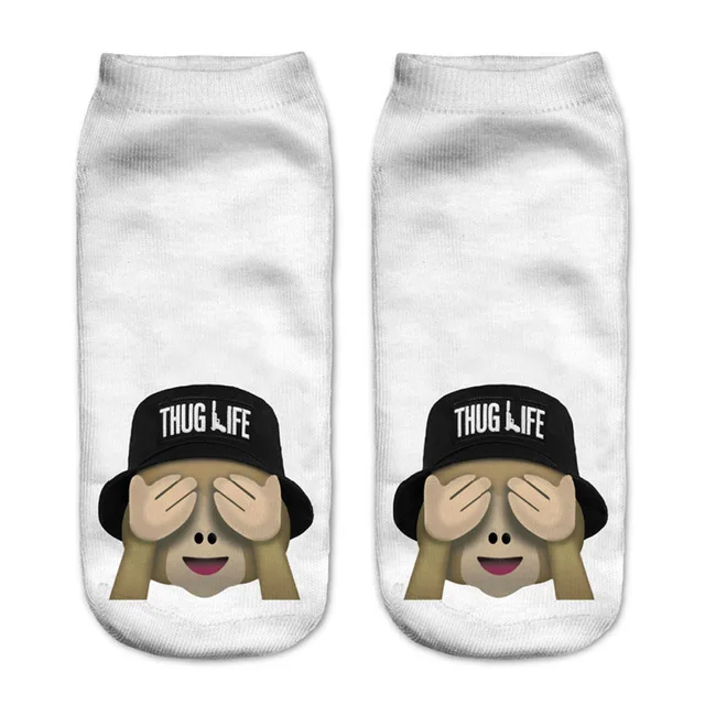 6 Модные Милые 3D Носки с рисунком крутой обезьяны Sox женские носки Chaussette Animal Веселая 3D-печать носки до лодыжки унисекс художественные носки - Цвет: 6