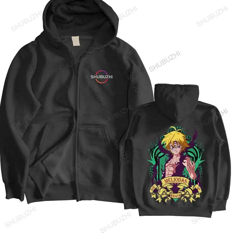 Classic The Seven Deadly Sins Anime zipper Men Manga Nanatsu no Taizai Meliodas Demon pullover Cotton sweatshirt Top Merch | Мужская