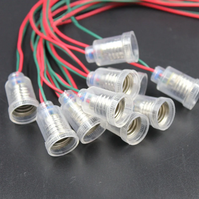 

10Pcs!! E10 Lamp Holder With Wire Small Lampholder E10 Base Teaching Instrument Experiment Wire Length 20cm Base E10 Lampholder