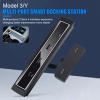 for tesla 2021 model 3 model y 27w quick charger intelligent docking station 4 in 1 usb shunt hub interior refit accessories new