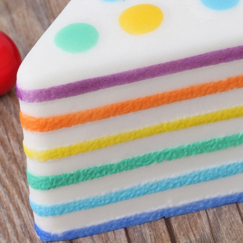 Треугольный Радужный Сжимаемый торт антистресс ПУ медленно восстанавливающие