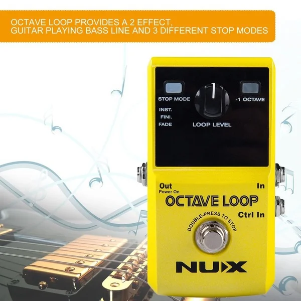 NUX Octave Loop педаль петлителя с 1 Effect Infinite Layer Bass Line True Bypass для гитарных эффектов +