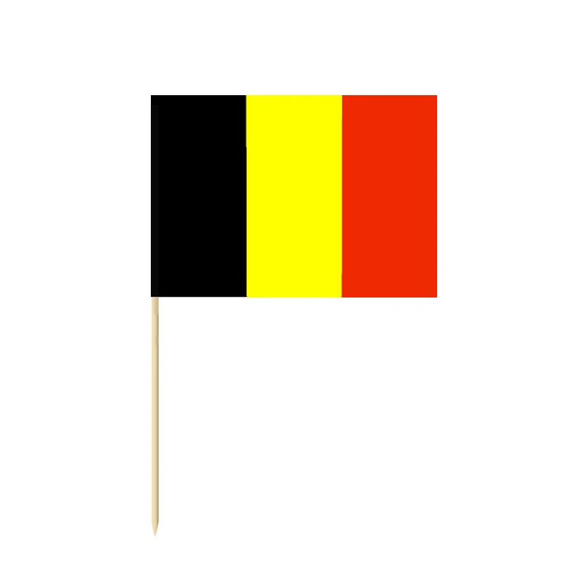 Belgium 50pcs 50 шт. национальные флаги выбирает разные страны искусство зубочистки палочки для вечеринок Кекс/Торт/пирог/фрукты/мороженое Топпер украшения - Цвет: Belgium 50pcs