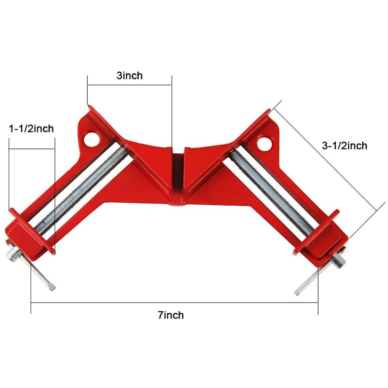 

4pcs 90 Degree Right Angle Clamp Multifunction Picture Frame 100MM Mitre Clamps Corner Holder Sawing Clip for Woodworking Tool