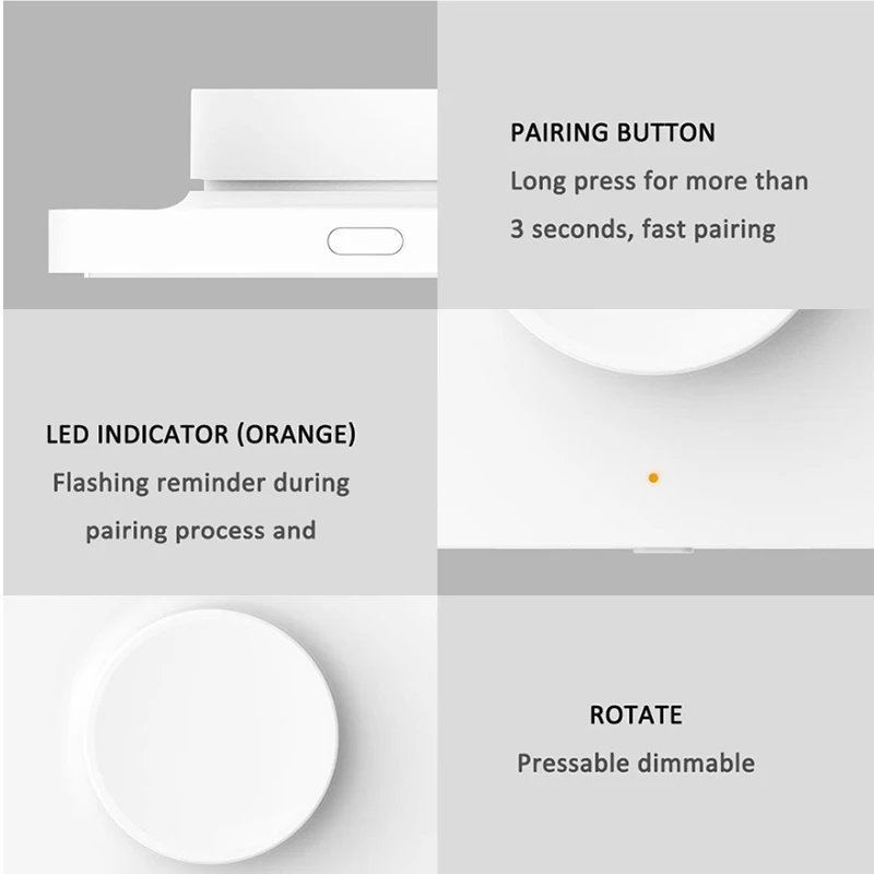 2 шт. умный диммер Xiaomi Mijia Yeelight интеллектуальная Регулировка выключения света все еще работает 5 в 1 управление смарт-переключатель