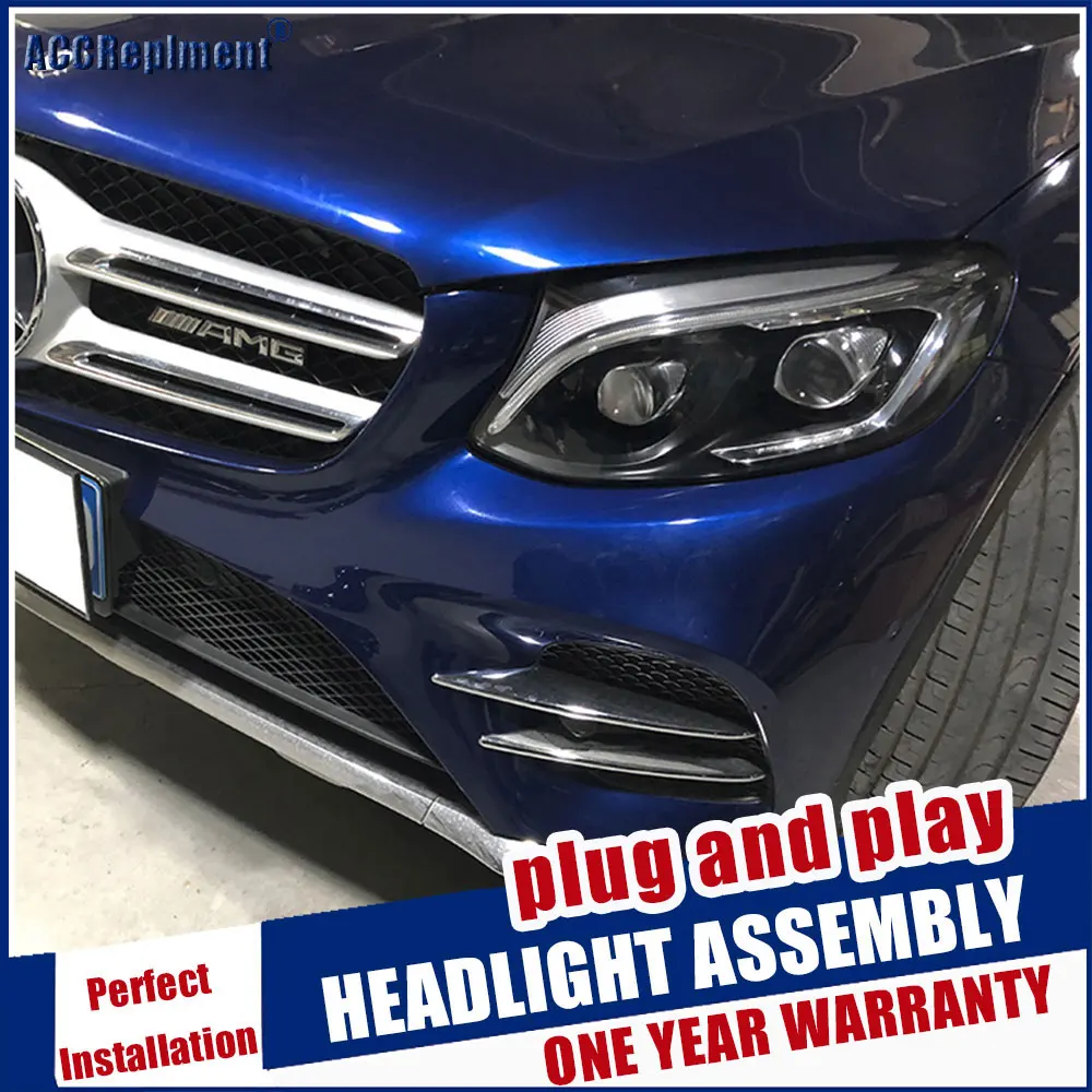 

Car Styling Head Lamp for Bens GLC-Class GLC200 260 led headlights 2016-2020 head lamps LED drl Lens low beam projector