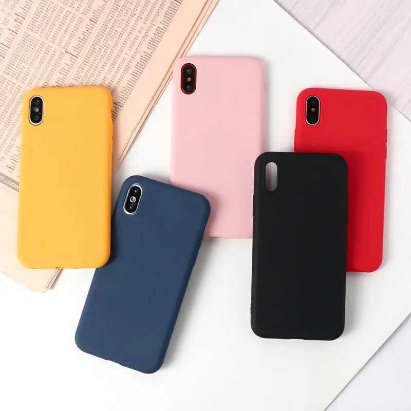 Модный матовый Силиконовый чехол для Xiaomi mi 9 SE 8 Lite A2 A1 Capa для Red mi 6 Pro 6A 5 Plus 5A 4X 4A милый резиновый чехол карамельного цвета