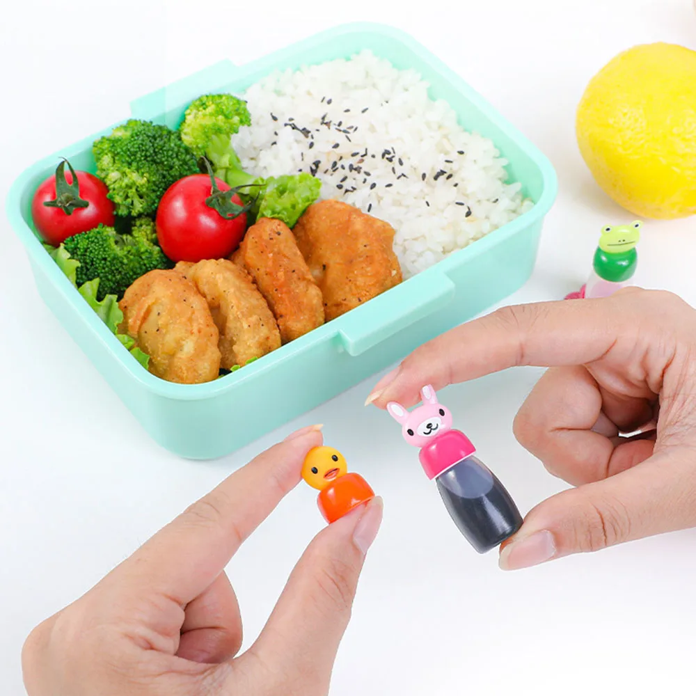3pcs/set Mini Seasoning Sauce Bottle Small Containers Lovely Rabbit Frog Duck Bottles For Bento Lunch Box Kitchen Jar Accessorie |