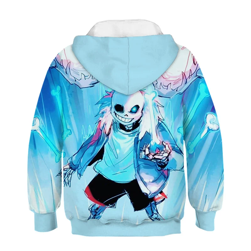 Детский свитер с капюшоном с 3D принтом в виде героя мультфильма «Undertale» Летняя Детская уличная модная Толстовка для отдыха для мальчиков и девочек