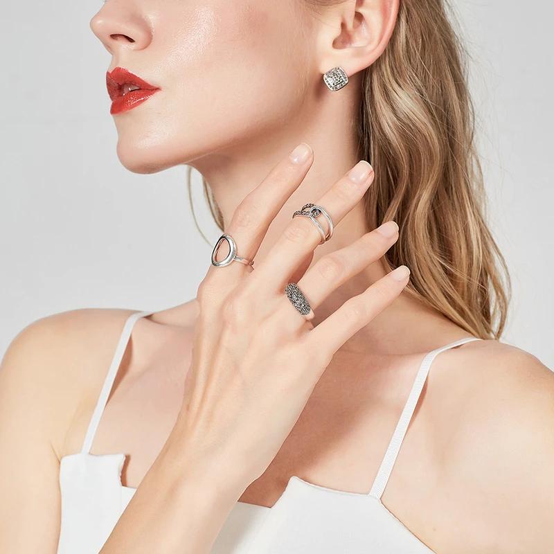 Mytys квадратные серьги гвоздики из стерлингового серебра 925 пробы черные серые