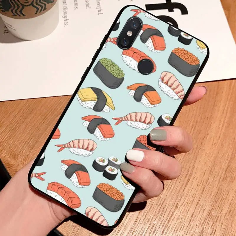

Sushi Japanese cartoon Food high quality Phone Case shell For Xiaomi Redmi note 7 8 9 t k30 max3 9 s 10 pro lite