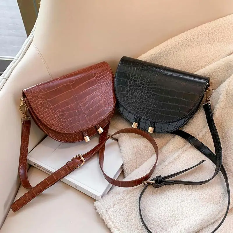 Винтажные сумки через плечо для женщин с узором под кожу крокодила модные